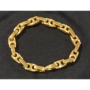 Men's 10mm Gold Tone Stainless Steel Anchor Link Chain Bracelet 9.25 Inch, 56 gm